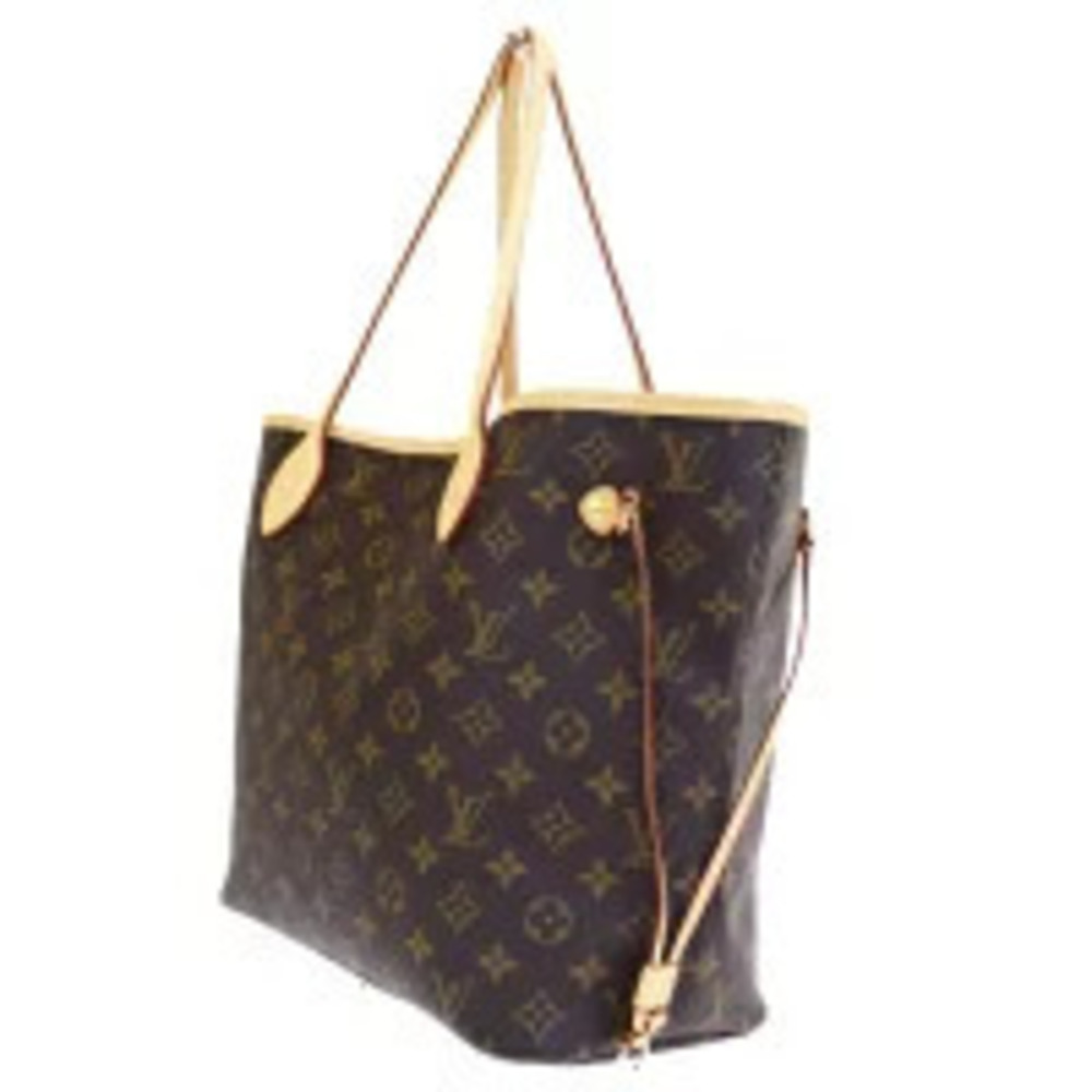 Louis Vuitton Shoulder Monogram Neverfull Tote Leather Bag Brown